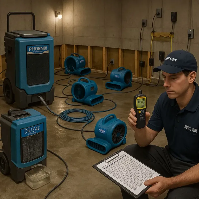 Structural Drying and Dehumidification process in Warren, MI